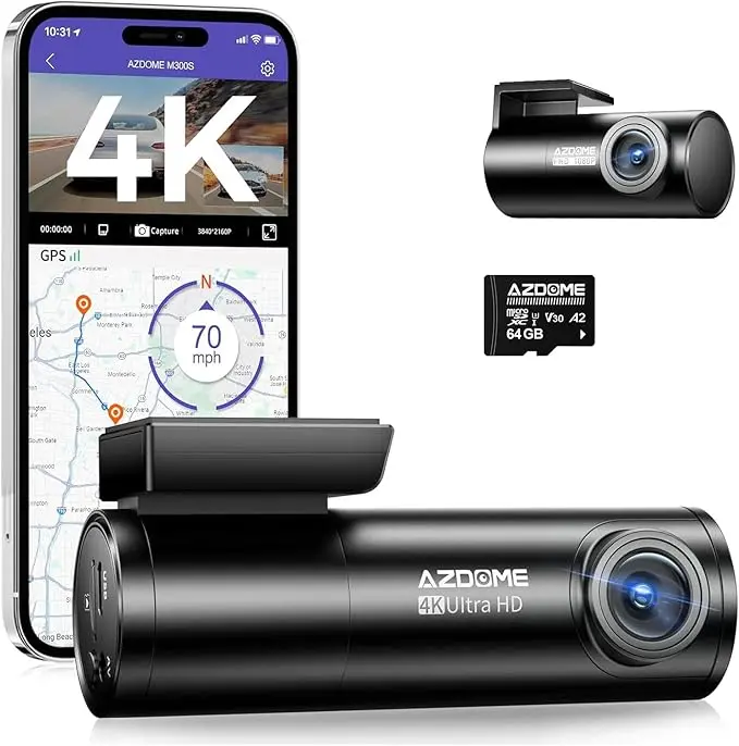 AZDome M300S 4K 2CH Dual Wifi GPS dashcam