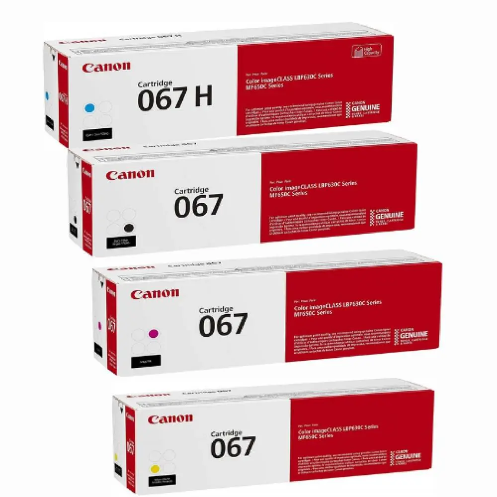 Canon 067 / 067H Original Toner Cartridges (Black / Cyan / Magenta / Yellow)  خرطوشات تونيـر أصلية كانون