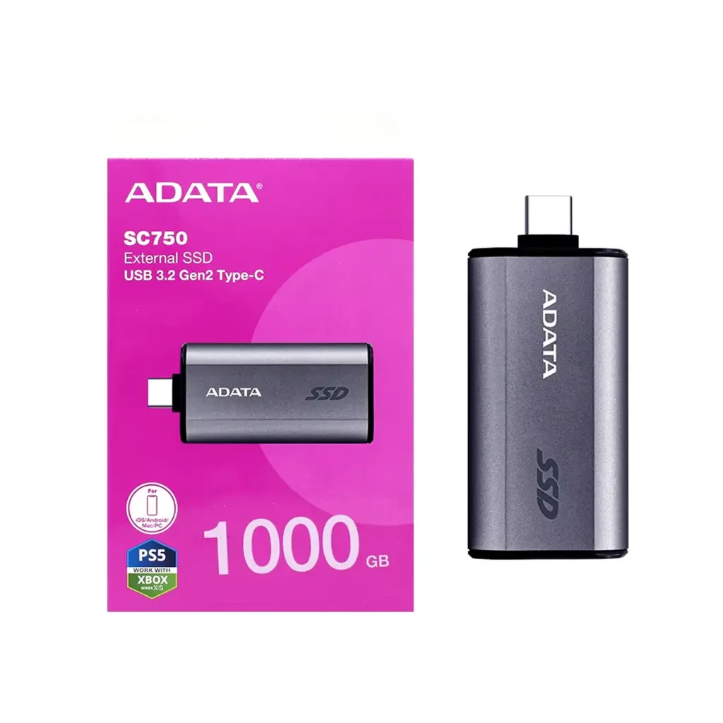 SSD External ADATA SC750. Interfaz USB 3.2 Gen 2 X2, Puerto USB-C