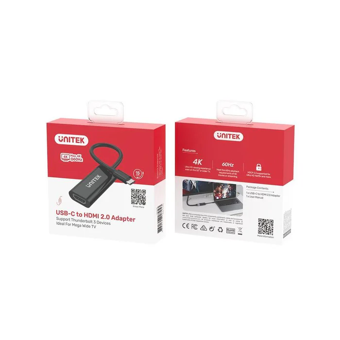 UNITEK V1421A Adapter USB-C - HDMI 2.0a 4K 60Hz