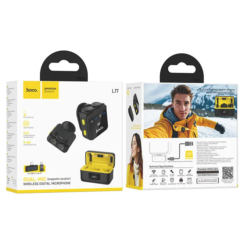 Hoco L17 Micrófono Doble Lavalier