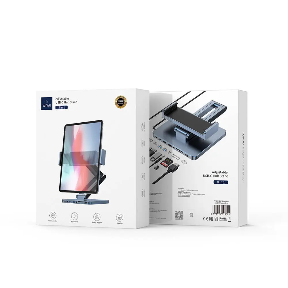 Wiwu AH801 8in1 HDMI (4K@60Hz) Adjustable Tablet Stand
