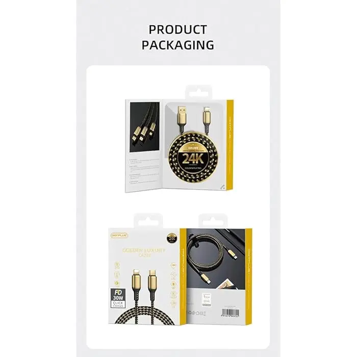  DIGITPLUS golden luxury cable1M  USB TO IPHONE Dp-c311