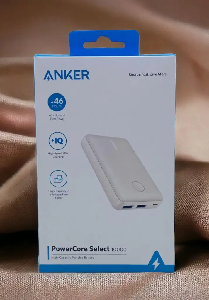 Anker A1223H21 PowerCore Select Power Bank, 10000 mAh - White