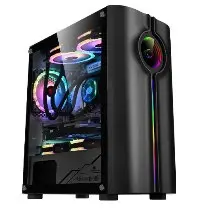 [NQ1424] Lovingcool  LC-300 BLACK Tempered Glass  Case Full Tower Micro ATX ITX