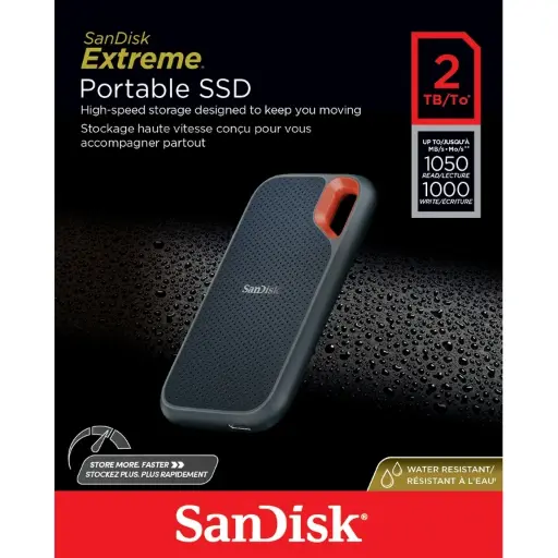 [SDSSDE61-2TOO-G25] SanDisk Extreme 2TB Portable SSD 1050 MB/S