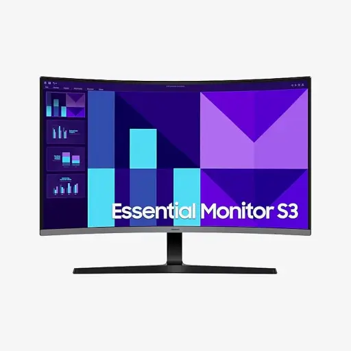 Samsung 32" Essential S3 Curved Full HD Monitor 1500R Curved Screen 100Hz Refresh Rate Response Time 4(GTG) Game Mode Eye Saver Mode LS32D392GAMXUE