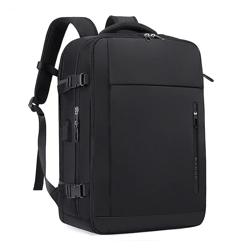 bange-black-waterproof-travel-backpack-front.webp
