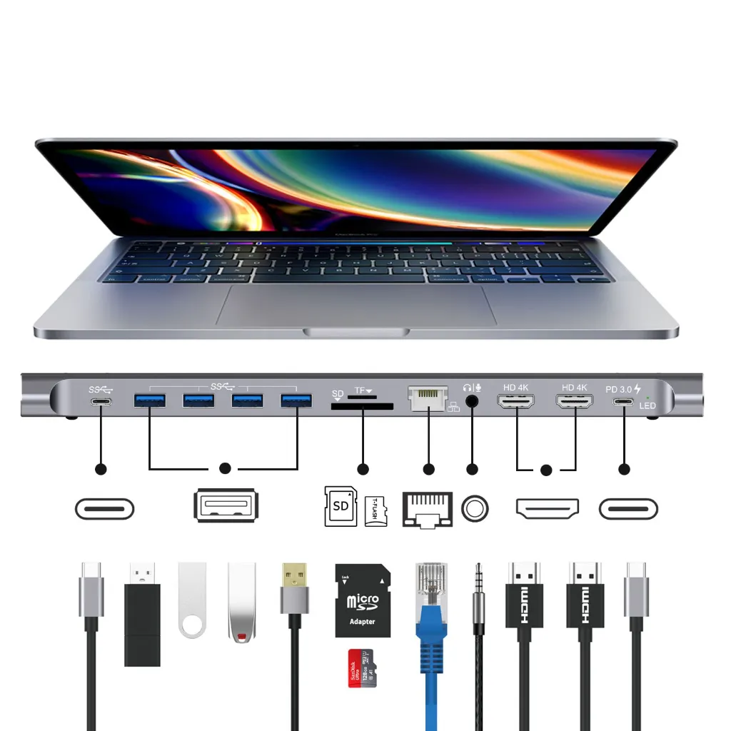 Onten-12-in-1-USB-C-Docking-station-with-2_HDMI-4K-2_USB-C-4_USB-3.0-Gigabit-port-SD_TF-Card-Readers-and-3.5mm-Audio-for-MacBook_Pro_Air-iPad-Pro-Laptops-Tablets-Mobile-Phones-OTN-9199-Grey-1.webp