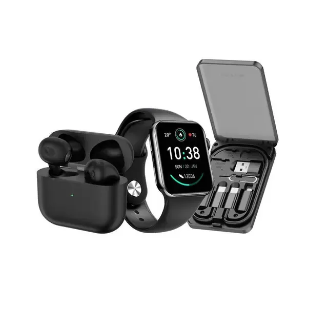 Green Lion 3 In 1 Ultimate Combo (Smart Watch, Earbuds & Multi-Functional Box) - Black.webp