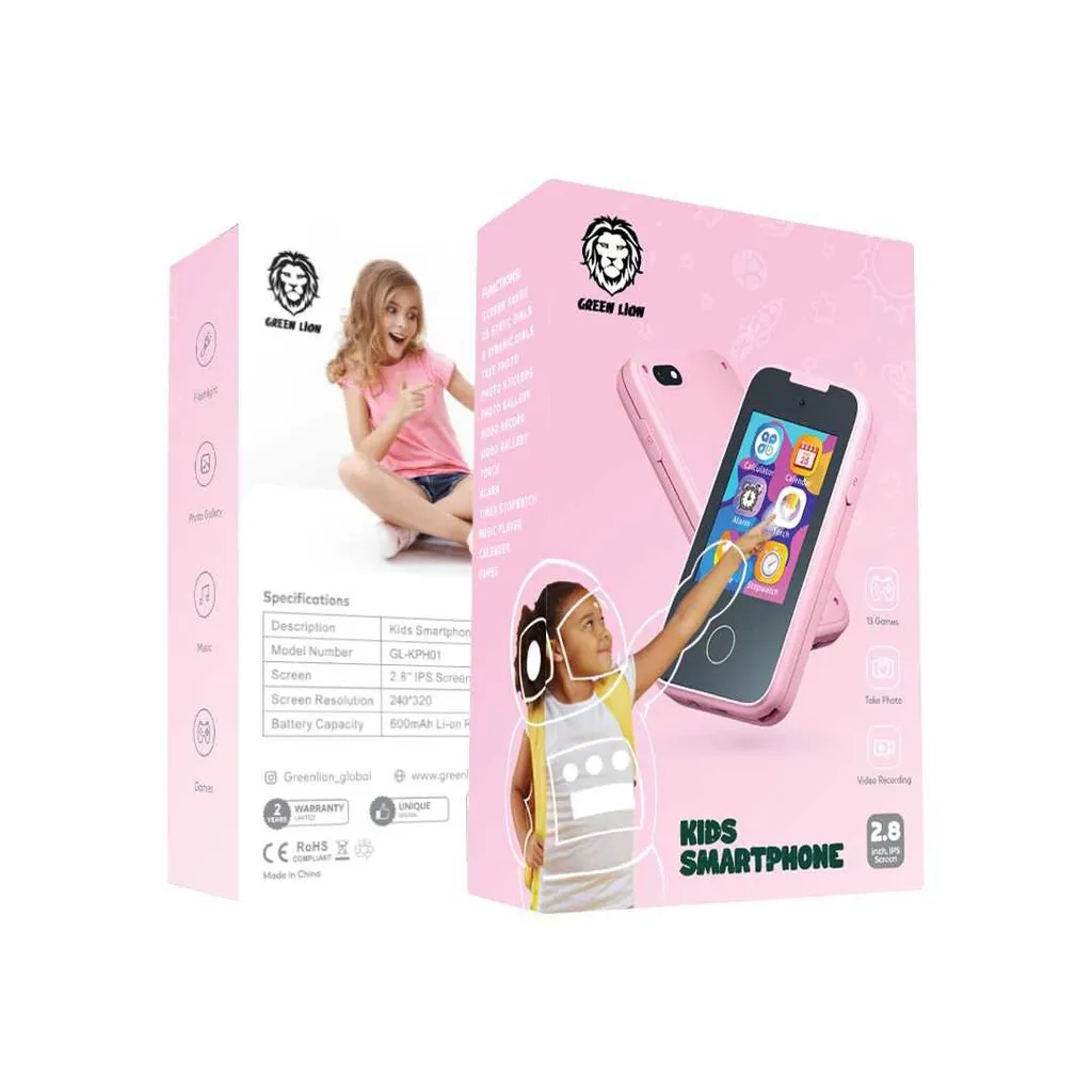 GNKIDSMPHNPK-Green-Lion-Kids-Smart-Phone-2.8_-Pink-1.webp
