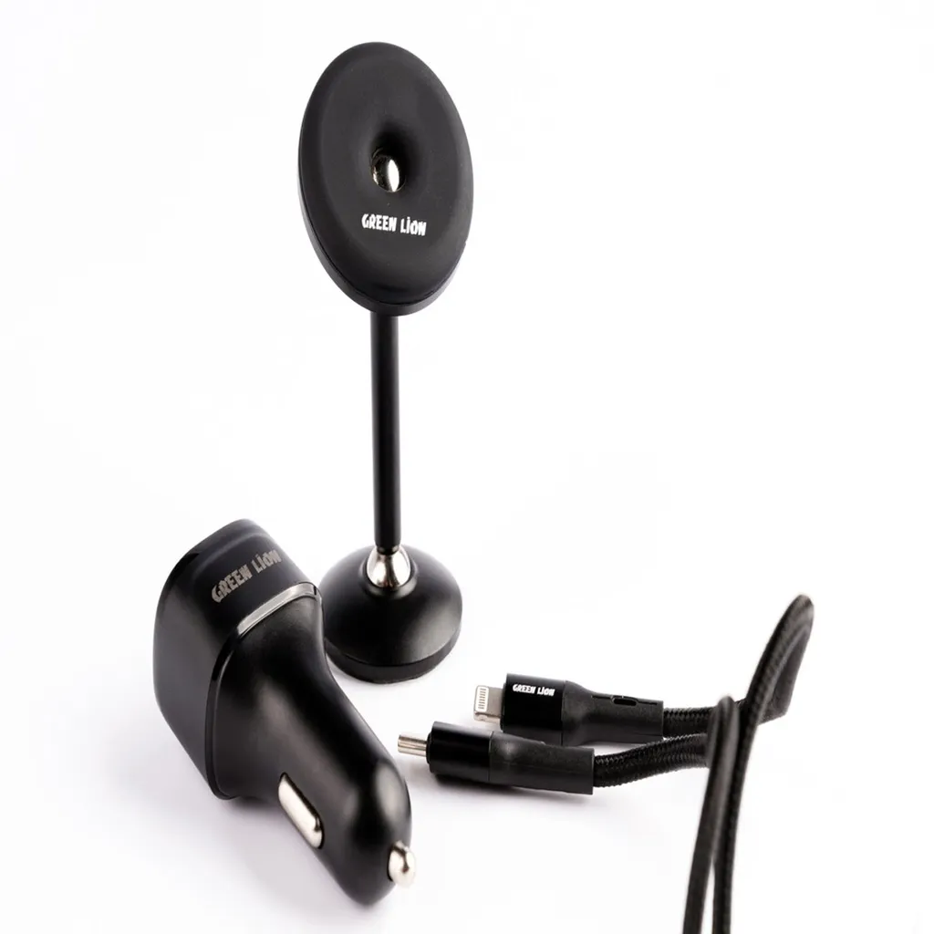 Green 3 in 1 Combo ( Magnetic Car Holder - Car Charger 20W PD-QC - USB-C to Lightning Cable 1.2M 20W (1).webp