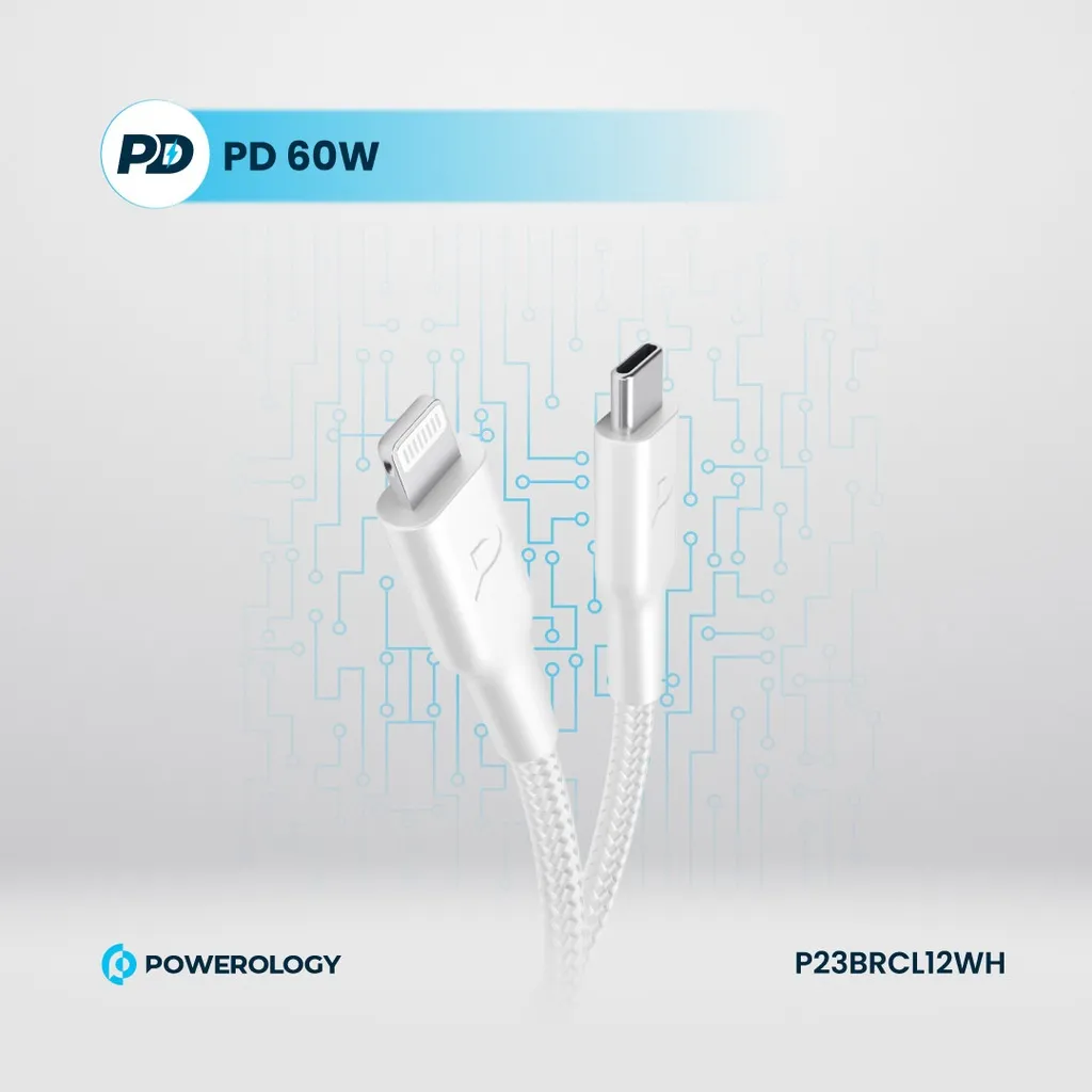 Powerology New Braided Type-C to Lightning Cable 1.2M PD 60W (6).webp
