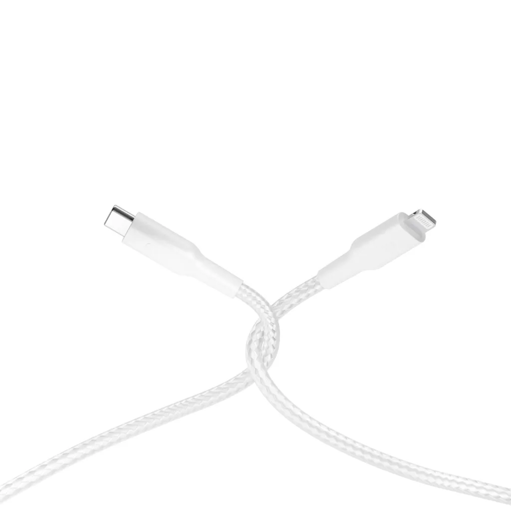 Powerology Cables And Chargers New Braided Type-C to Lightning +30000 Bends White [P23BRCL12-WH].webp