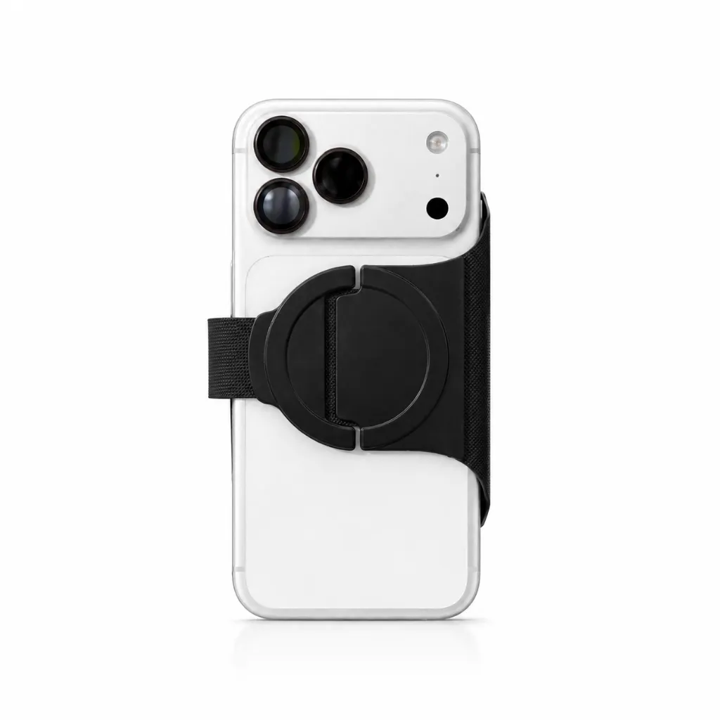 White Phone with Black Camera and Grip Strap.webp