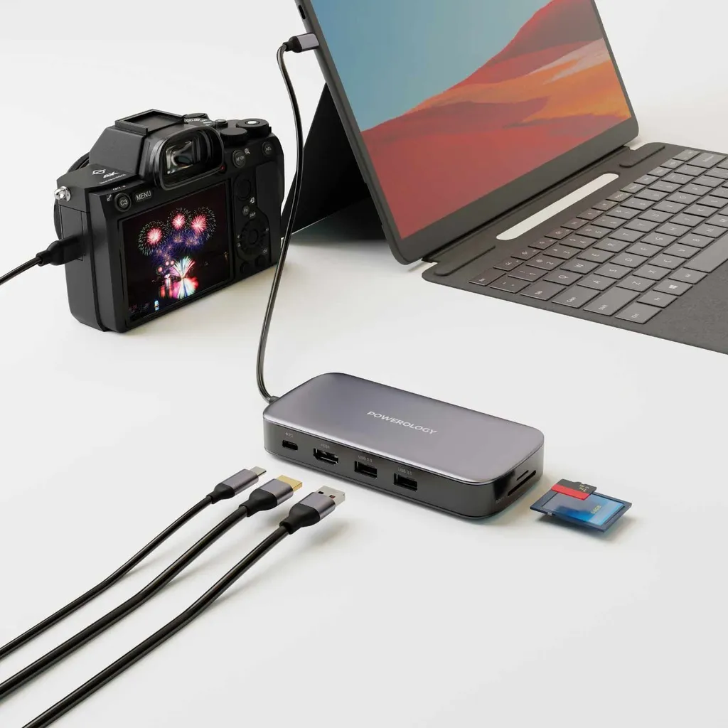 Powerology USB-C Hub & SSD Drive 256GB PD 100W - Gray (1).webp