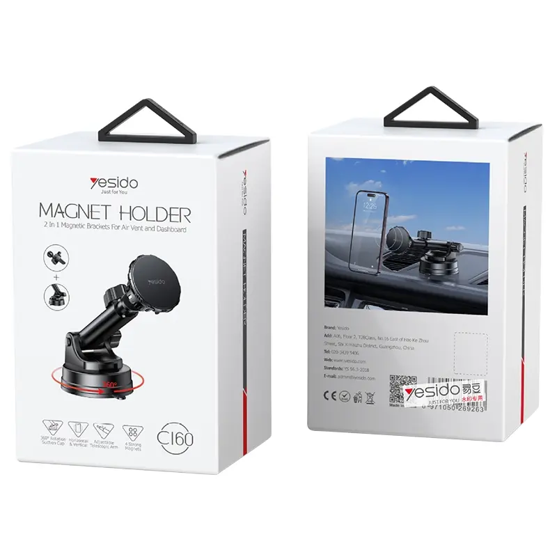 Yesido C160 Suction Cup Type Telescopic Rod Magnetic Car Phone Holder 