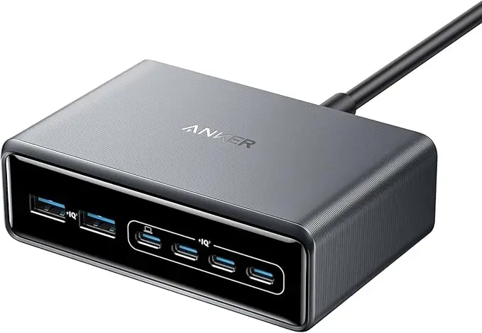 Anker Prime Charger, 200W 6-Port GaN Charging Station Fast Charging