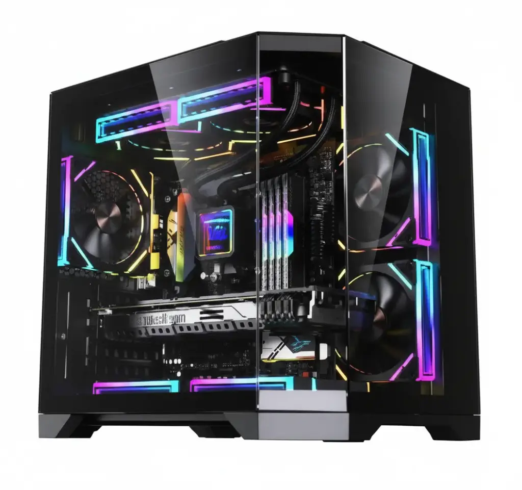 Lovingcool  345-3G BLACK Tempered Glass  Case Full Tower Micro ATX ITX