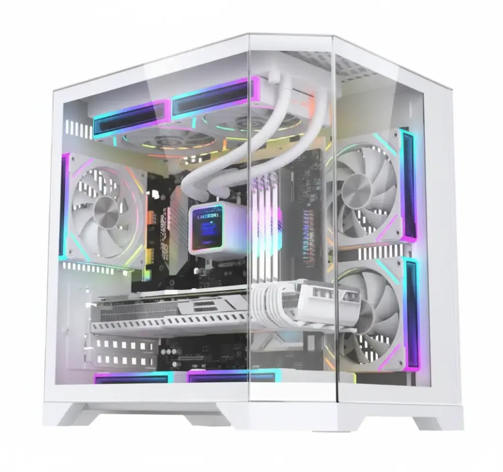 Lovingcool  345-3G white  Tempered Glass  Case Full Tower Micro ATX ITX