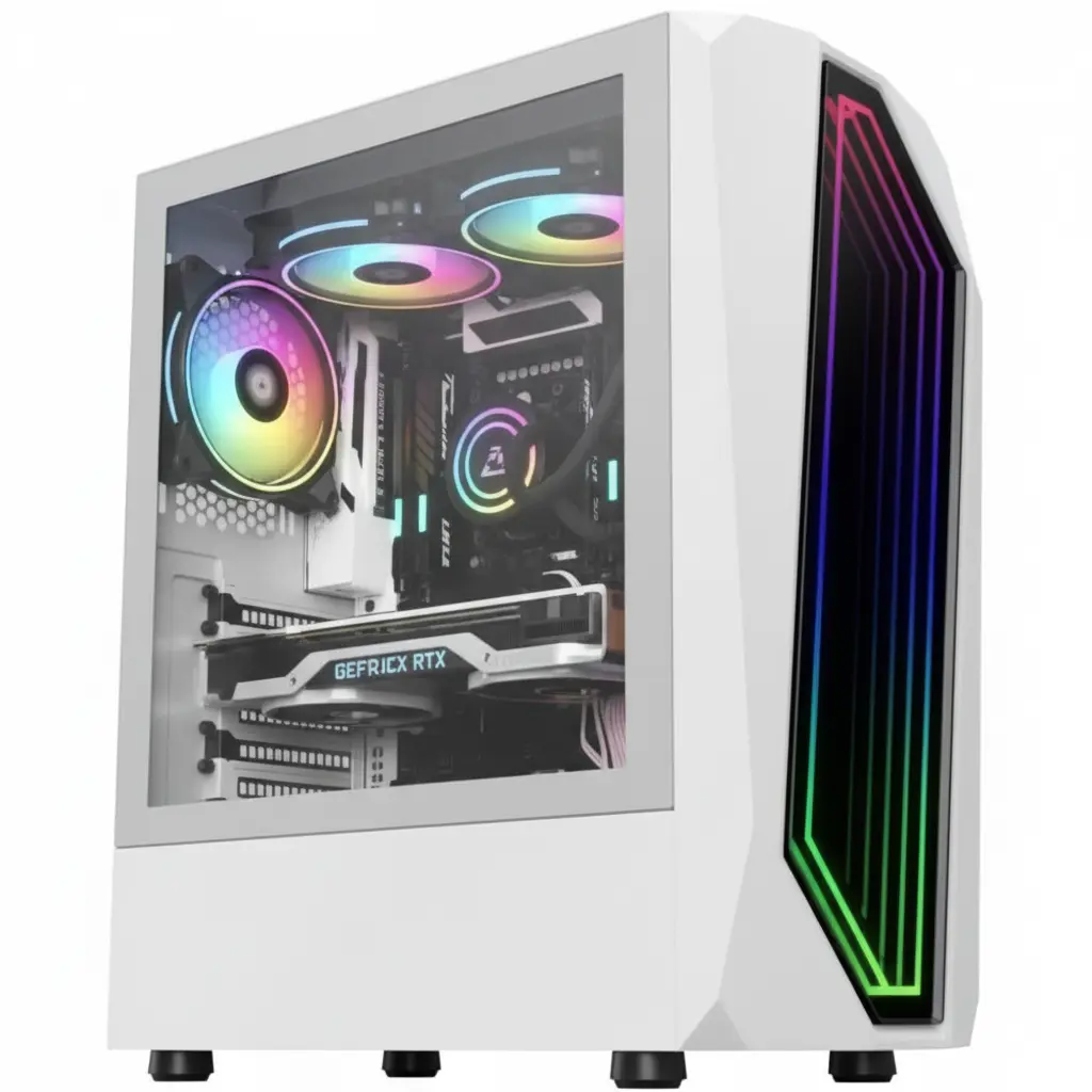 Lovingcool  LC-X5  white  Tempered Glass  Case Full Tower Micro ATX ITX