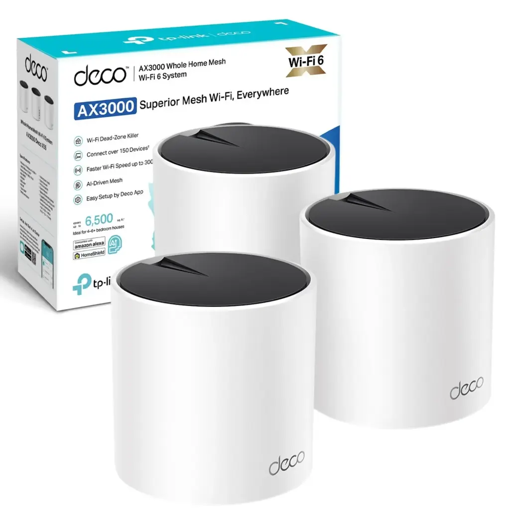 TP-Link Deco X55 AX3000  White MESH Firewall WiFi6 3-Pack