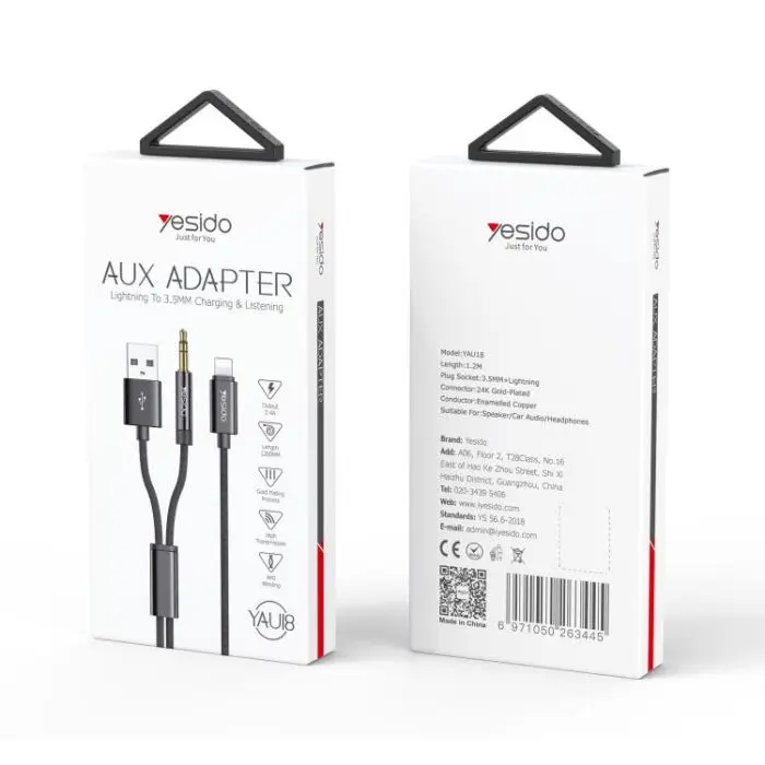 YESIDO Audio Adapter YAU-18 Black