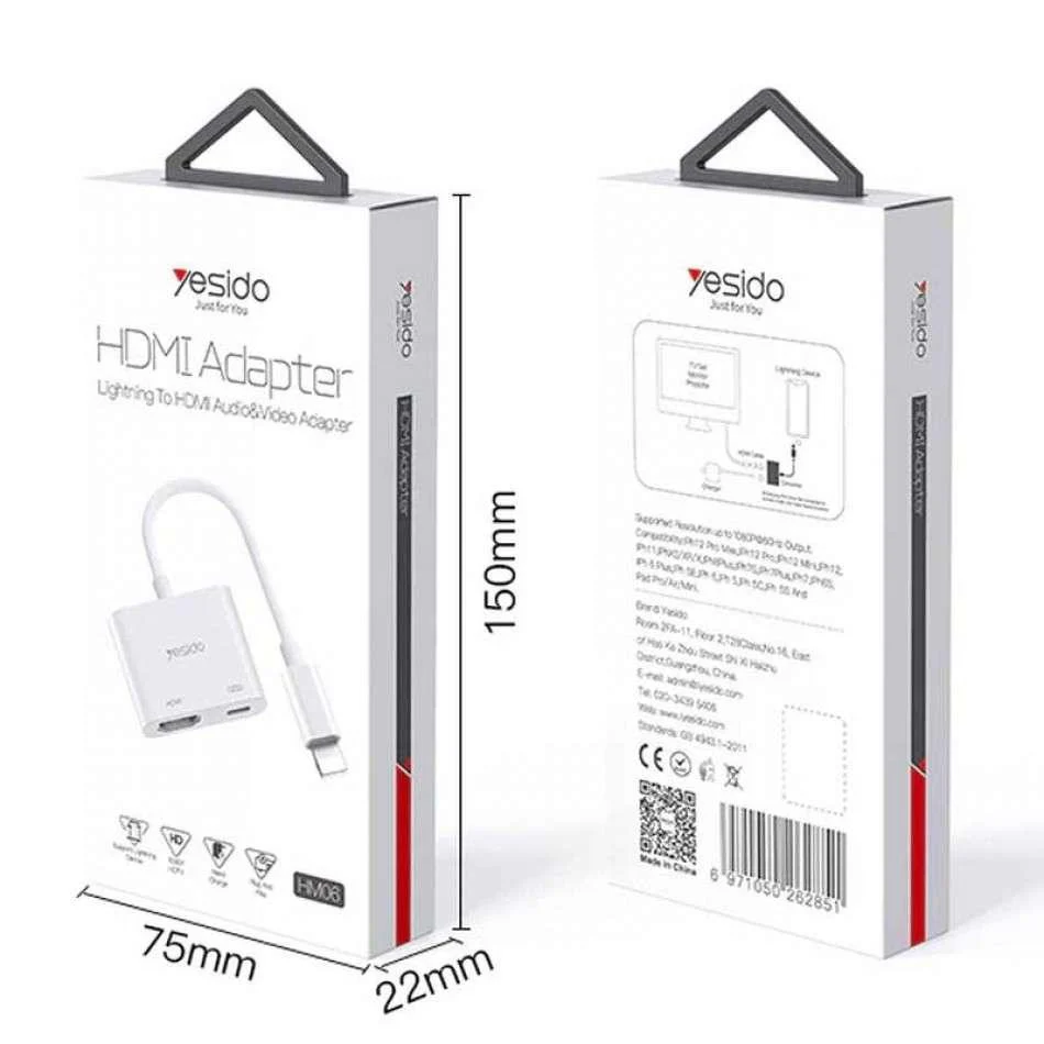 Yesido HM06 Lightning to HDMI Audio Video Adapter 