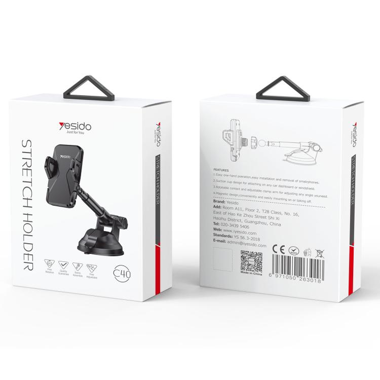 Yesido Free Stretch Holder C40 - Black