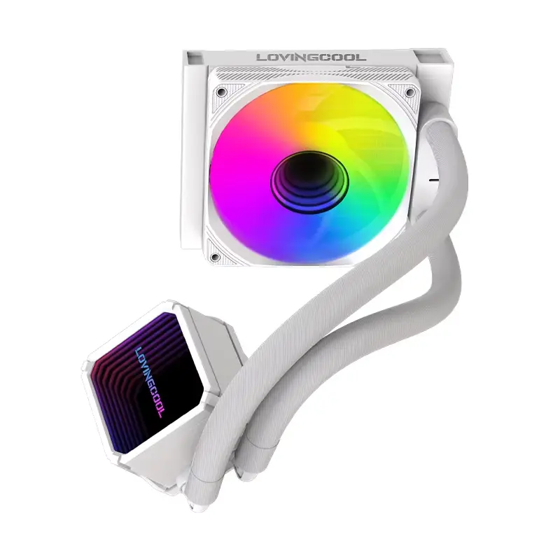 LOVINGCOOL LC-120-IP- 120mm RGB AIO Liquid Cooler  BLACK & WHITE	