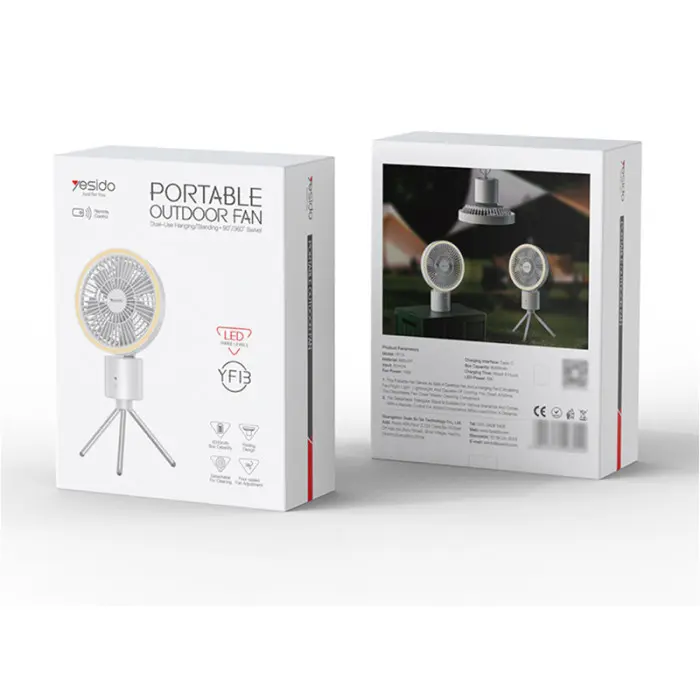 YESIDO YF13 Four Gears Adjustable Detachable Design Comes With LED Ambient Light Multi Scene Fan