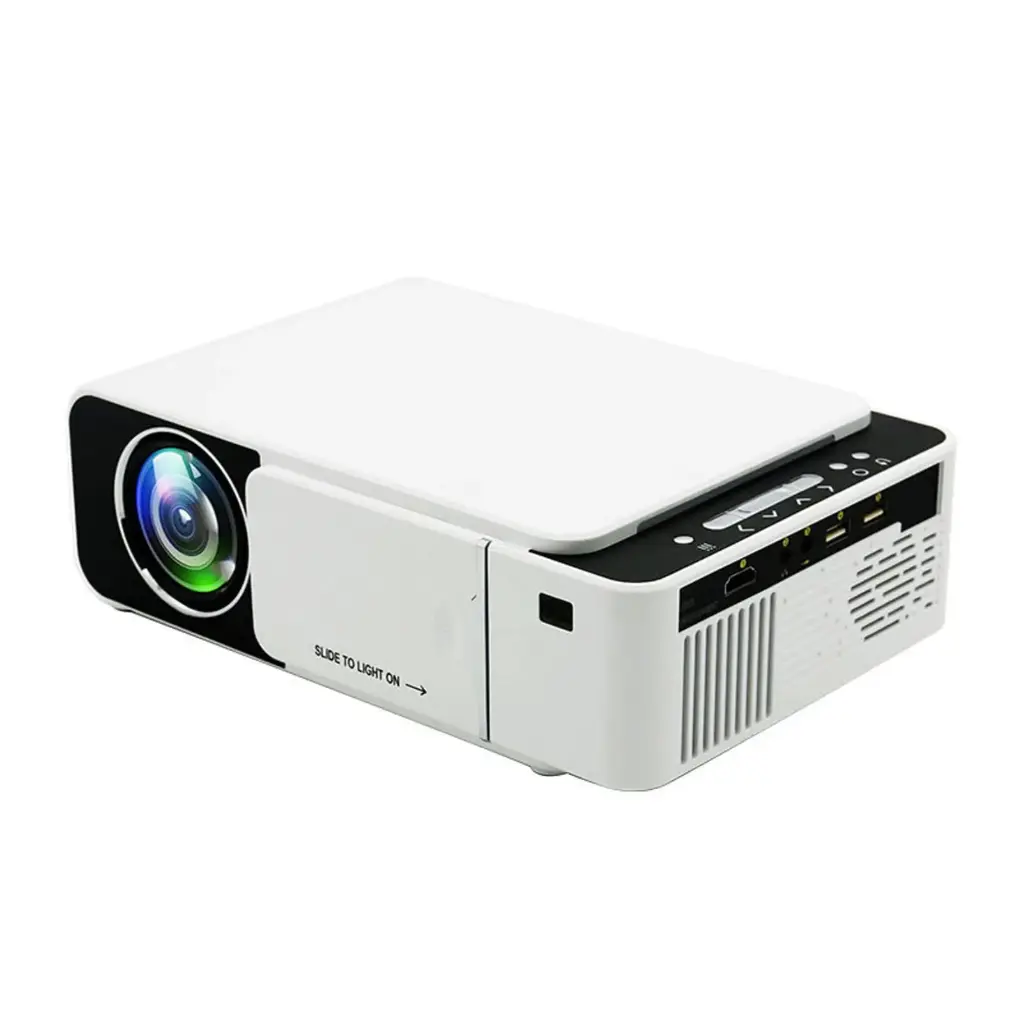 T5 Mini Projector, Heat Dissipation Portable White Home Theater Projector 1080P