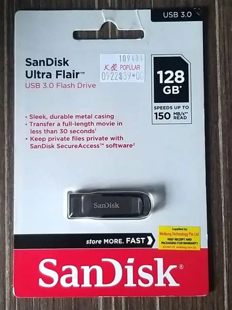 FLASH SANDISK 128GB ULTRA FLAIR 3.0