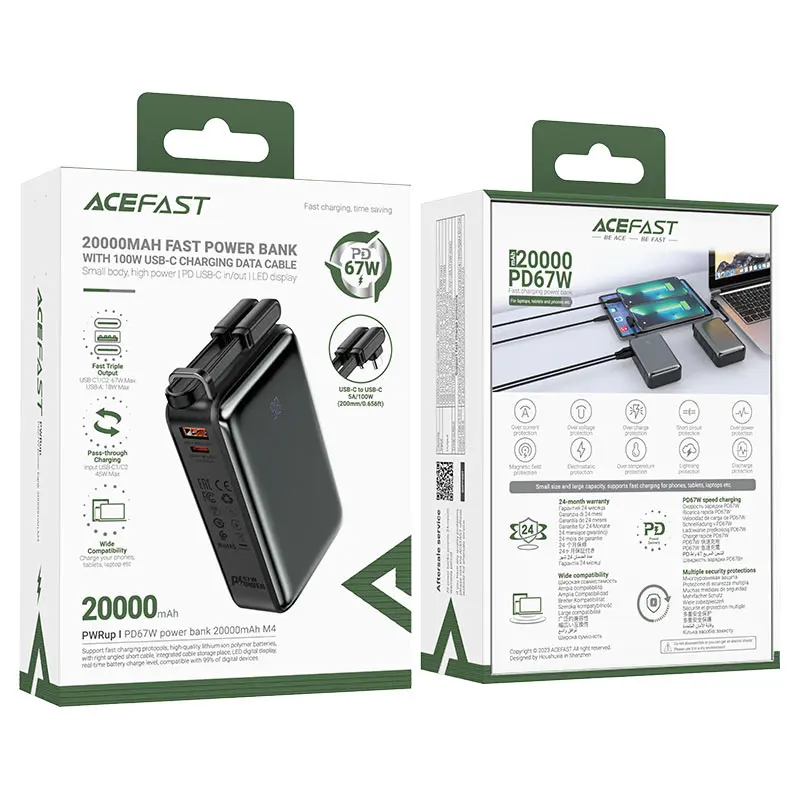 ACEFAST Fast Charge Power Bank M4 PD67W 20000mAh 