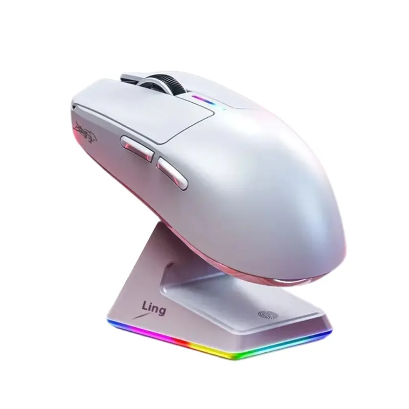LingBao M6 Tri-mode RGB Wireless Mouse with Charging Dock