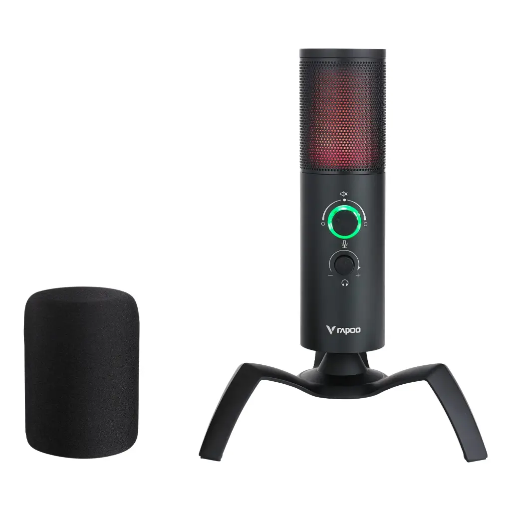 Rapoo Led Gaming Microphone With Stand, Black - Vs500