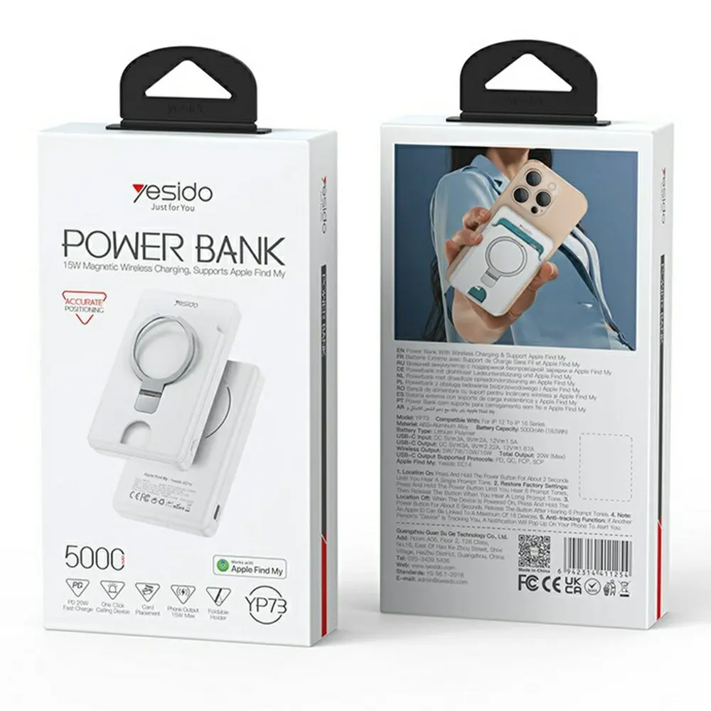 YESIDO YP73 Wireless Charging Power Bank 5000mAh 15W Fast