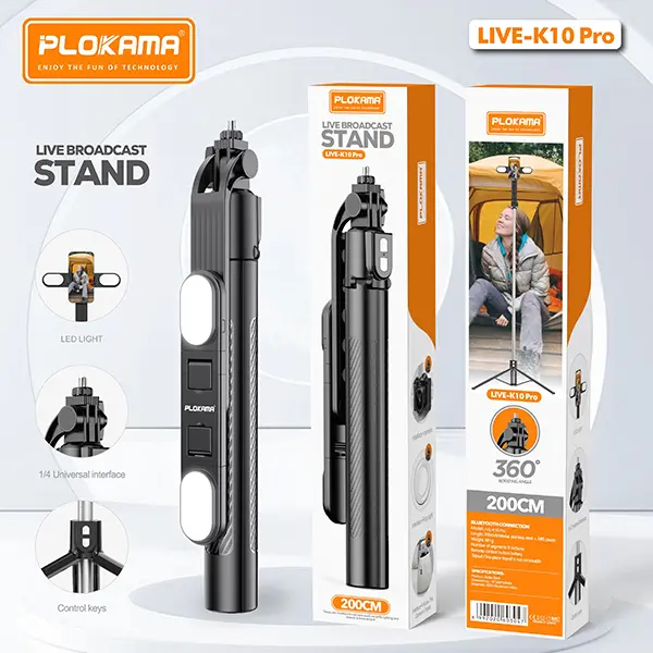 Live K10 PRO 6.5 Feet / 200CM Tripod Stand