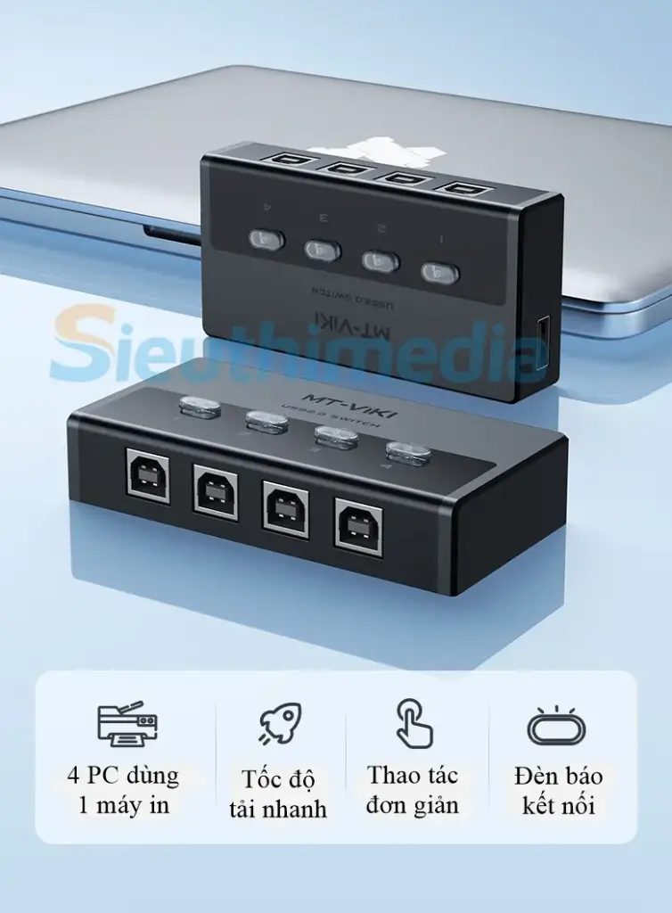 ionlar USB 2.0 Sharing Switch, 4 Port HUB KVM Swtiaches For PC Scanner Printer