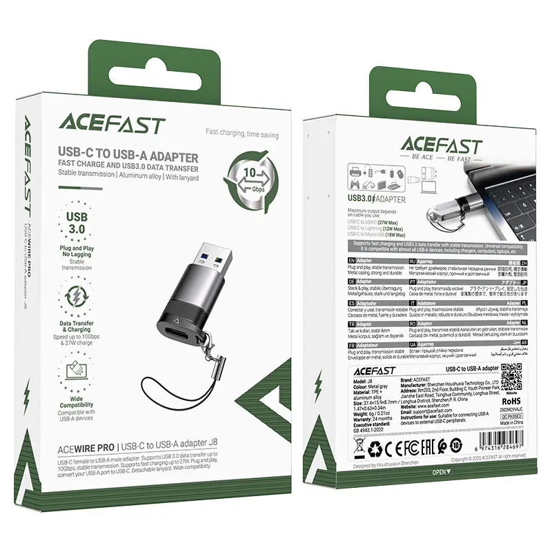 Acefast J8 Usb-C To Usb-A Adapter