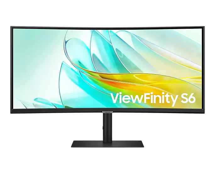 Samsung LS34C654UAMXUE 34in ViewFinity S6 Ultra WQHD Curved VA Monitor 100Hz HDR10 with Built-in Speakers