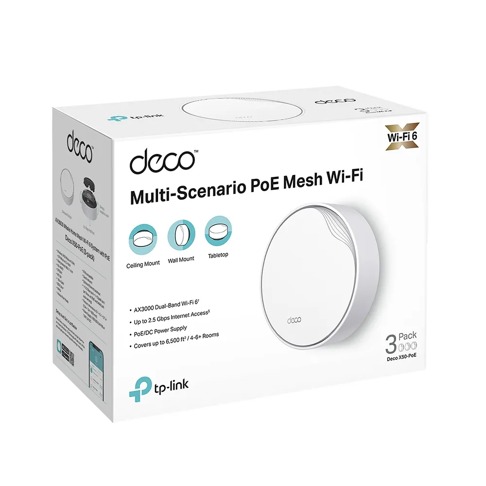 tp-link Deco X50 POE MULTI SCENARIO Wi-Fi 6 AX3000 Mesh System 