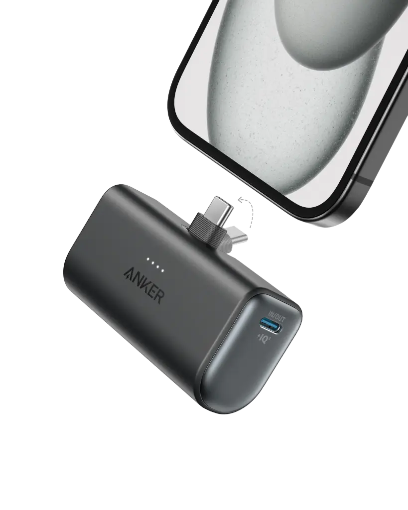 Anker Portable Charger, Nano Power Bank with Built-in USB C Connector, 5,000mAh Portable Charger 22.5W