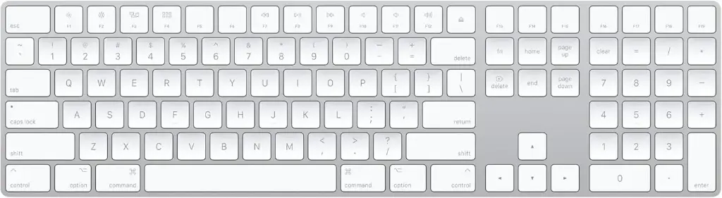 Apple Magic Keyboard with Numeric Keypad Silver مستخدم 