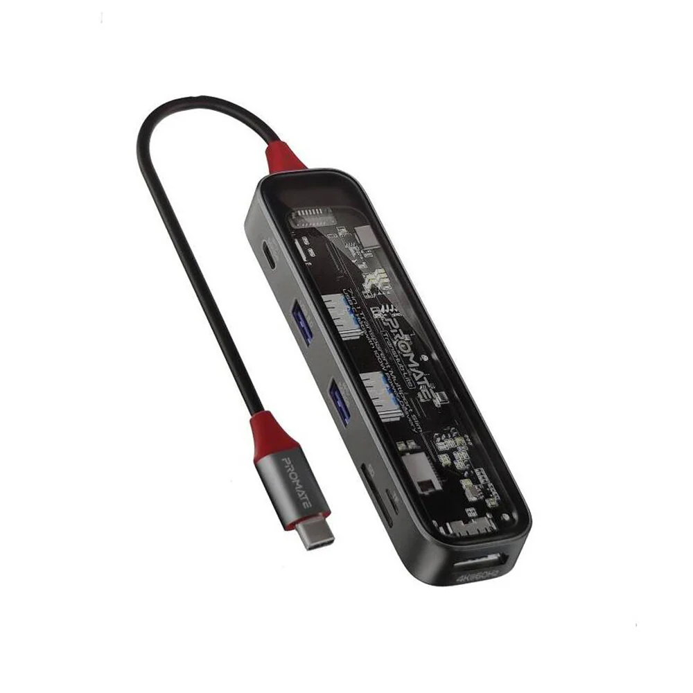 Promate (Transhub-lite) 7in1 USB-C Expansion HUB with Ethernet Adapter
