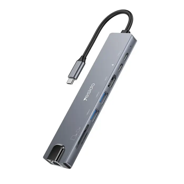 YESIDO HB27 8-in-1 USB Hub Docking Station Type-C