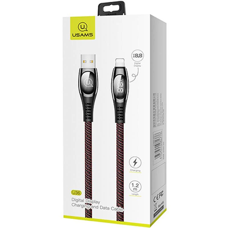 USAMS DIGITAL DISPLAY CABLE USB-A TO LIGHTNING DATA CABLE U36