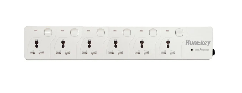 HUNTKEY DTE604 3M 6-Outlet Universal Power Strip with Individual Switches