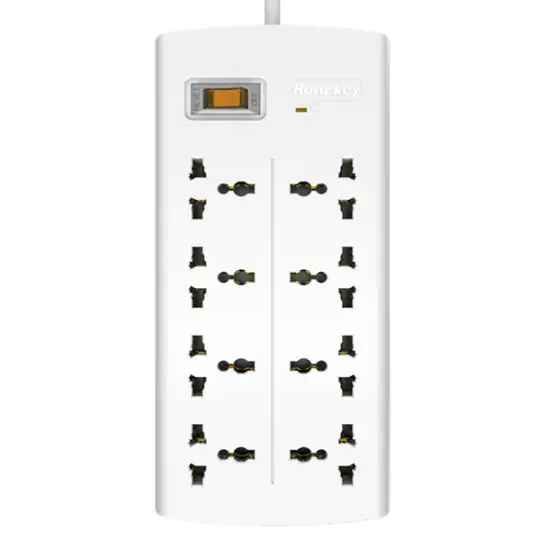 Huntkey SZM804 Power Strip 8-Outlet Extension Socket with Surge Protection (MAX 2500W, 10A, 5 m