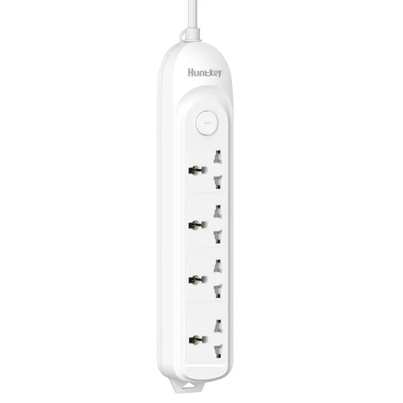 Huntkey DMA-404 Power Strip 4 Universal AC Outlets 3 Meter Extension Cord Surge & Overload Protection 2500 W  10 A